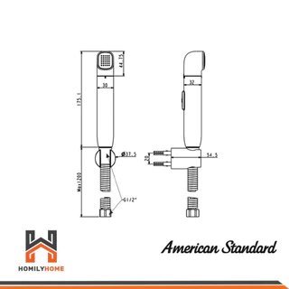 AMERICAN STANDARD ชุดสายฉีดชำระ รุ่น DUOSTIX A-4800WT-WT A-4800CH-WT A-4800CH-BK สายชำระ