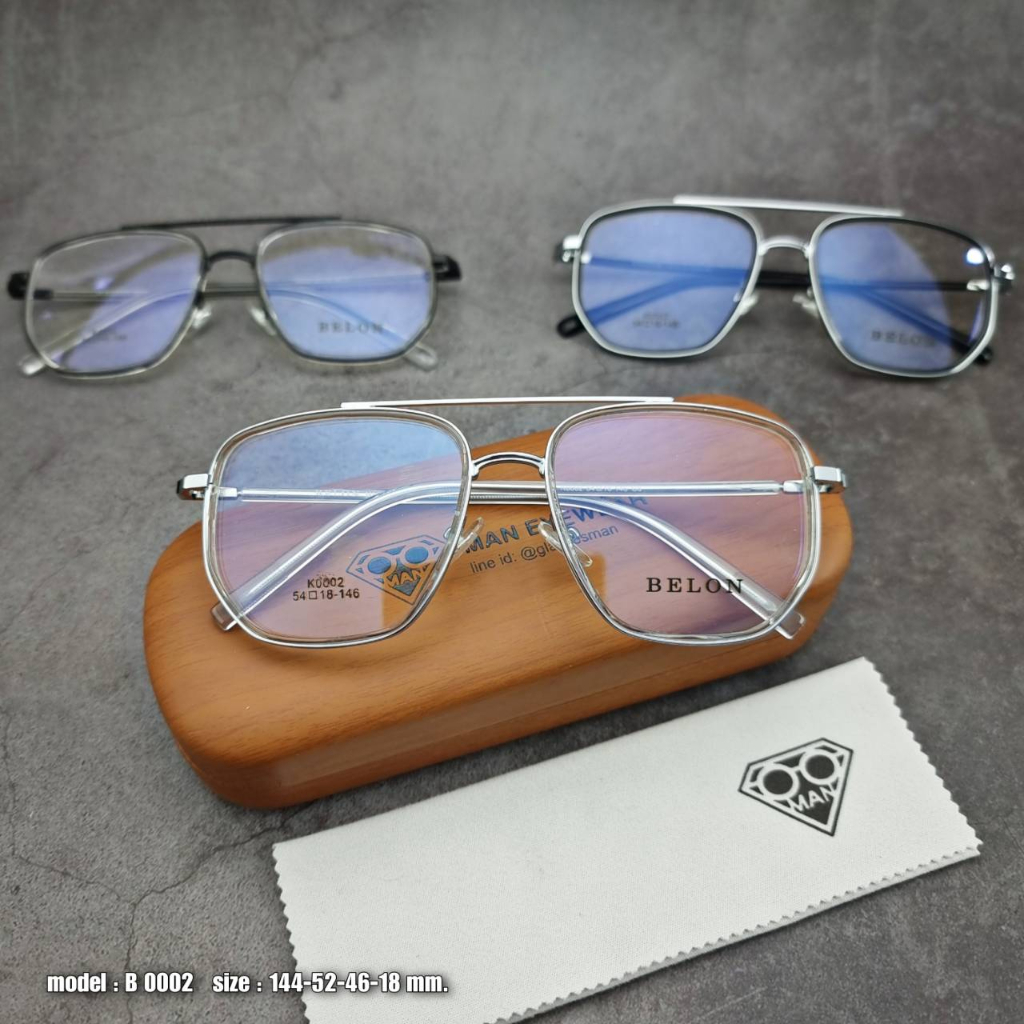 แว่นตา แว่นสายตา แว่นกรองแสง สำหรับคุณผู้ชาย (รุ่น B-0002)