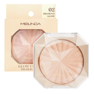 Mei Linda Glow Up Skin Highlighter #02 Diamond Glow  ไฮไลท์เตอร์แก้ม 6g. BO646