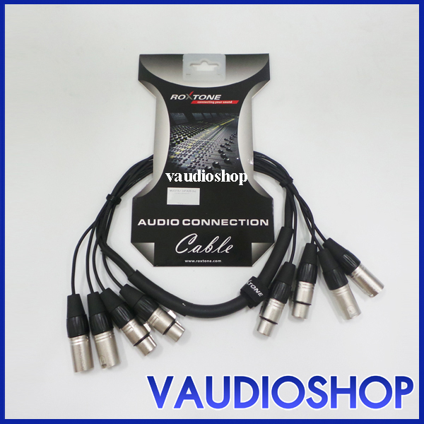 1M (XLRผู้2+XLRเมีย2)+(XLRผู้2+XLRเมีย2) ยาว 1เมตร ROXTONE MUC018L1 สายสัญญาณ XLRผู้+XLRเมีย (รวม8หั