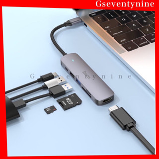 6in1 ตัวแปลงไทป์ซี HDMI 4K USB C Hub, Hoco HB28 6-in-1 Type C Multiport Hub to HDMI Adapter with RJ45 Ethernet