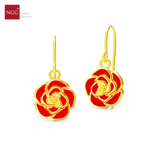 NGG Story of Rosella Kissed Rose Earring ต่างหูกุหลาบ ทองคำแท้ 99.9% (มีใบรับประกัน)