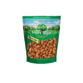 เฮอริเทจ อัลมอนด์ดิบเม็ดเต็ม 500 ก. Heritage Raw Whole Almonds 500 g.