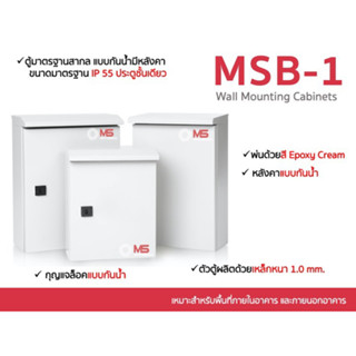 ตู้ไฟสวิทช์บอร์ดกันน้ำกันฝุ่น MSB ประตู1 ชั้น ฝาทึบ มีหลังคา ตู้ควบคุมไฟฟ้า รุ่น FT-MS-MSB6