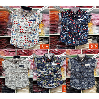 เสื้อเชิ้ตเด็ก แขนสั้น คอปก ผ้าคอตตอน ใส่สบาย 6 เดือน -4 ขวบ