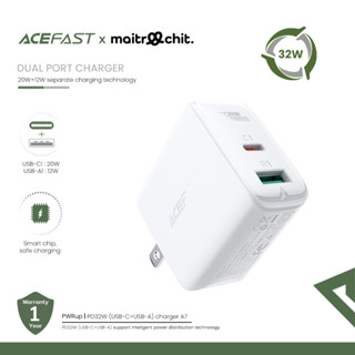 ACEFAST รุ่น Wall USB Charger อุปกรณ์ชาร์จไฟ 1 USB-A / 1 USB-C (PD32W)