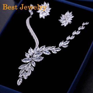 Best Jewelry เซ็ตสร้อยคอต่างหูเพชรczแท้ เครื่องประดับเพชร รับตัวแทนDrop ship