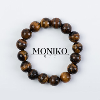 MONIKO สร้อยข้อมือหินตาเสือสีเหลืองธรรมชาติ 6-20มิล หินแห่งโชคลาภและอำนาจ เครื่องประดับนําโชค เหมาะกับการเล่นโยคะ บําบัดพระพุทธรูป