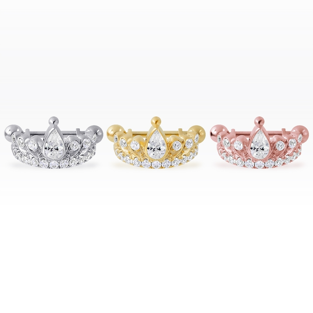 Piercingroom by Jay Crown Teardrop Conch Bar Hoop ห่วง conch จิวมงกุฎ เงินแท้ (ราคาต่อชิ้น)