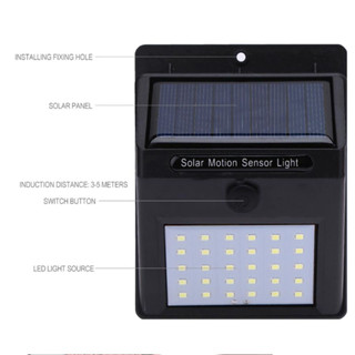 ไฟติดผนัง solar 20LED ไฟโซล่าเซลล์ โซล่าเซลล์ solar light solar cell หลอดไฟโซล่าเซล โคมไฟโซลาร์เซลล์