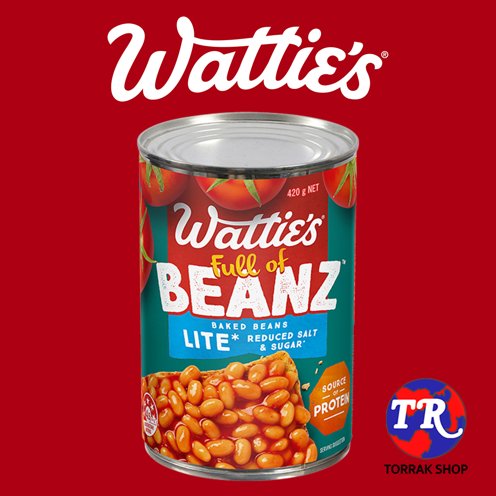 WATTIES BEANZ Baked Beans IN RICH TOMATO SAUCE LITE วัตตี้ส์ ถั่วขาวในซอสมะเขือเทศปรุงรส สูตร ลดเกลือและน้ำตาล 420g
