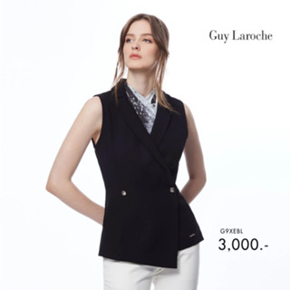 Guy Laroche Jacket Business King Suiting แจ็คเก็ตแขนกุดสีดำ (G9XEBL)