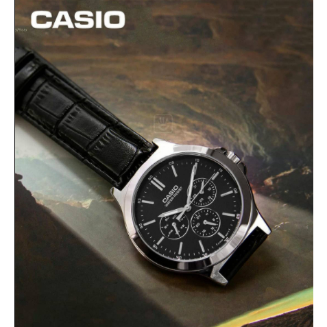นาฬิกา Casio รุ่น MTP-V300L-1A และ LTP-V300L-1A นาฬิกาสายหนังสีดำ - สินค้าของแท้ 100% รับประกันสินค้า 1 ปีเต็ม