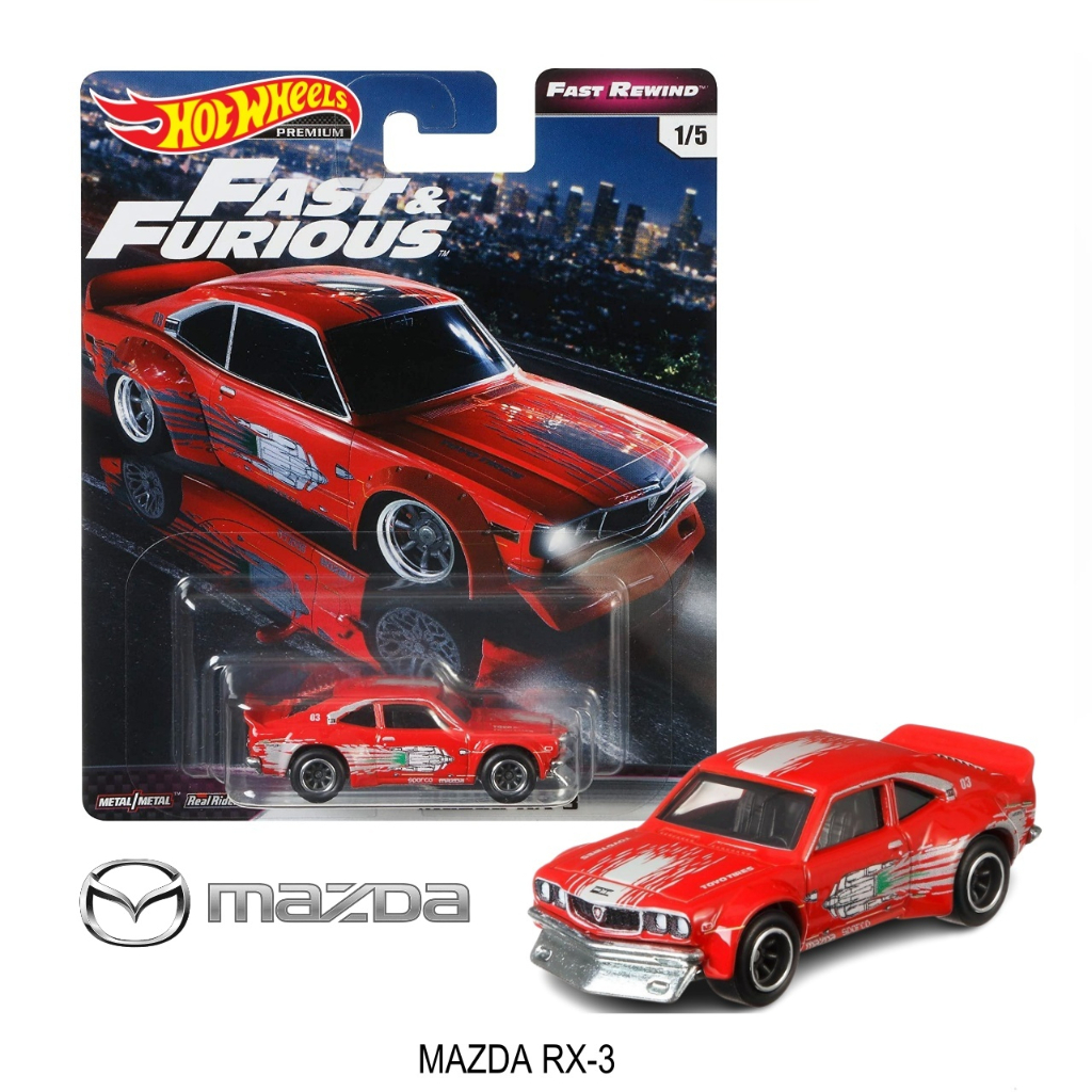 โมเดลรถเหล็ก Hotwheels รุ่น Mazda Rx-3 ชุด Fast & Furious ลิขสิทธิ์แท้100%  แพ็คพรีเมียร์ล้อยาง | Shopee Thailand