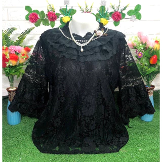 เสื้อลูกไม้ผ้าลื่น รอบอก42-48 นิ้ว