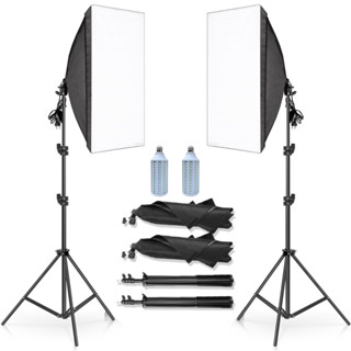 Photo Studio สตูดิโอถ่ายภาพ ไฟต่อเนื่อง ไฟสตูดิโอ 50x70 Softbox LED Lighting Kits for Photography