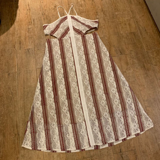 maxi dress ลูกไม้ เว้าเอว สาวอวบ