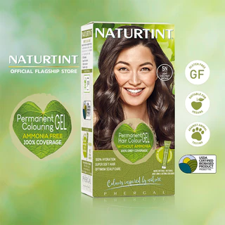 Naturtint (5N Light Chestnut Brown) เจลเปลี่ยนสีผมปิดผมขาวจากสารสกัดธรรมชาติและออแกนิคปริมาณรวม170ml