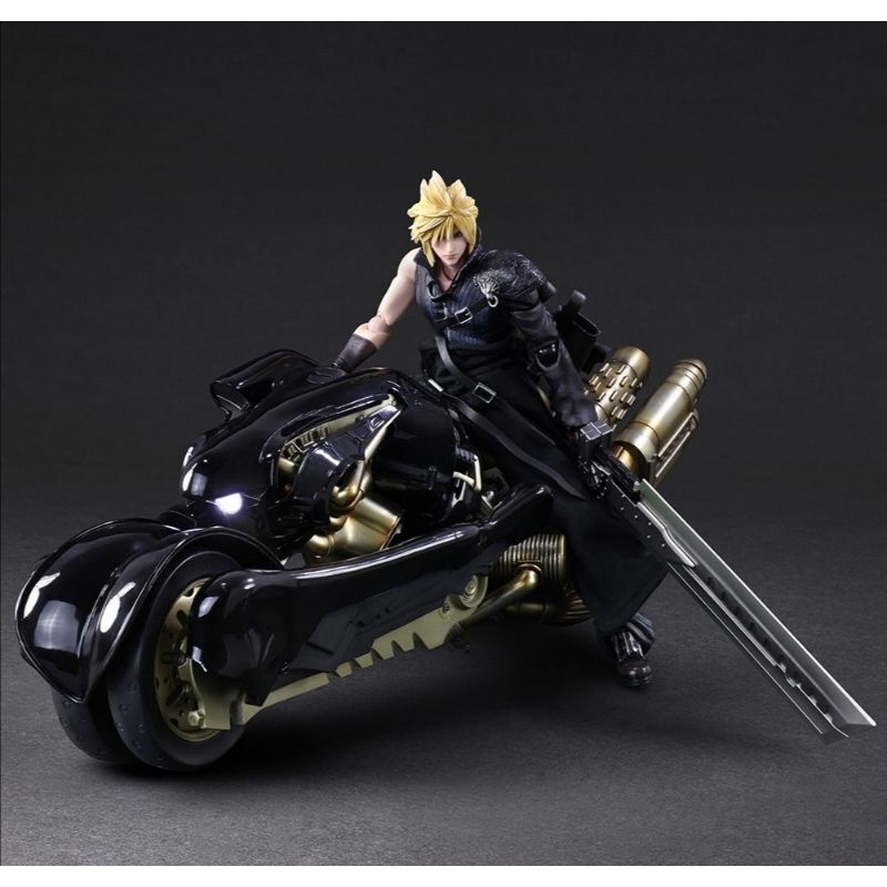 Figma​ ฟิกม่า​ Figure​ ฟิกเกอร์​ Play​ arts​ kai​ Final​ Fantasy​ VII​ Cloud​ Strife &amp;​ Fenrir ของแท้​