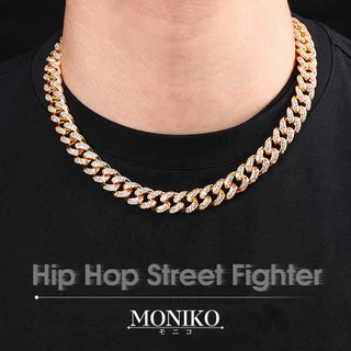 MONIKO สร้อยคอคิวบา สร้อยคอโซ่ทองคํา สไตล์ฮิปฮอป