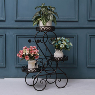 Flower pot shelf ชั้นวางกระถางดอกไม้ เหล็ก 3 ชั้น 28x49x82 cm สีบรอนซ์ ST0531-23BR