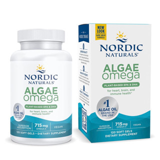 Nordic Naturals Algae Omega - 120 Soft Gels - 715 mg Omega-3 - Certified Vegan Algae Oil