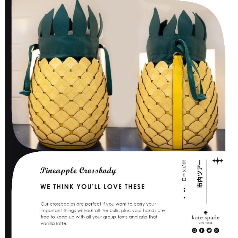 Kate Spade Pineapple Crossbody Bag New 2022
