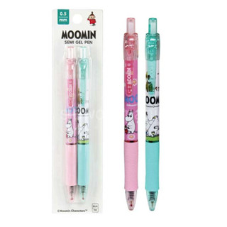 แพคคู่ปากกาลูกลื่นกึ่งเจล ขนาดเส้น 0.5 มม ลาย Moomin Semi Gel Pen