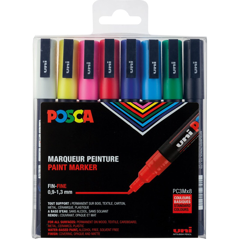 Uni 12pcs Posca Paint Markers,pc 1m 12c Extra Fine Posca Markers