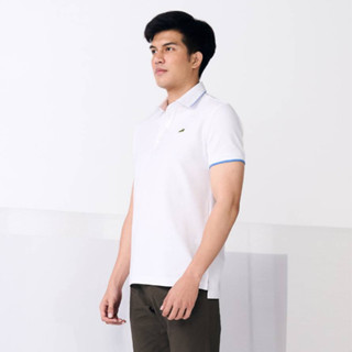 WHITE  CUSTOM FIT POLO SHIRT  เสื้อโปโลสีขาวทรงคัสตอมฟิต