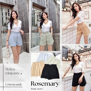 Motiva minipants 🌷กางเกงขาสั้นเอวสูง จีบ 2 จีบ ผ้าดีงานดี งานป้าย Cottoncandy #Rosemary basicstore