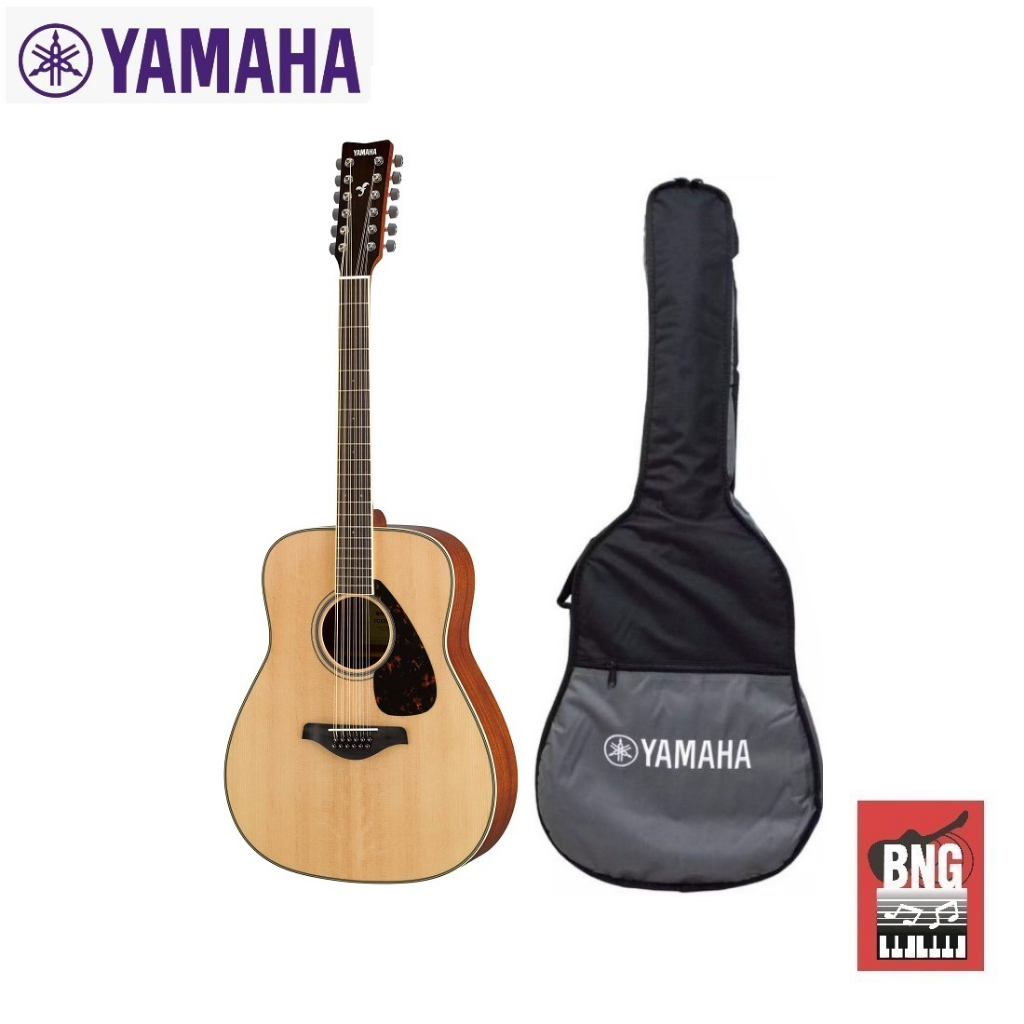 YAMAHA FG820-12 กีตาร์โปร่ง 12สาย แบรนด์ ยามาฮ่า ให้ความรู้สึกของเสียงที่ต่างออกไป *แถมกระเป๋า YAMAH