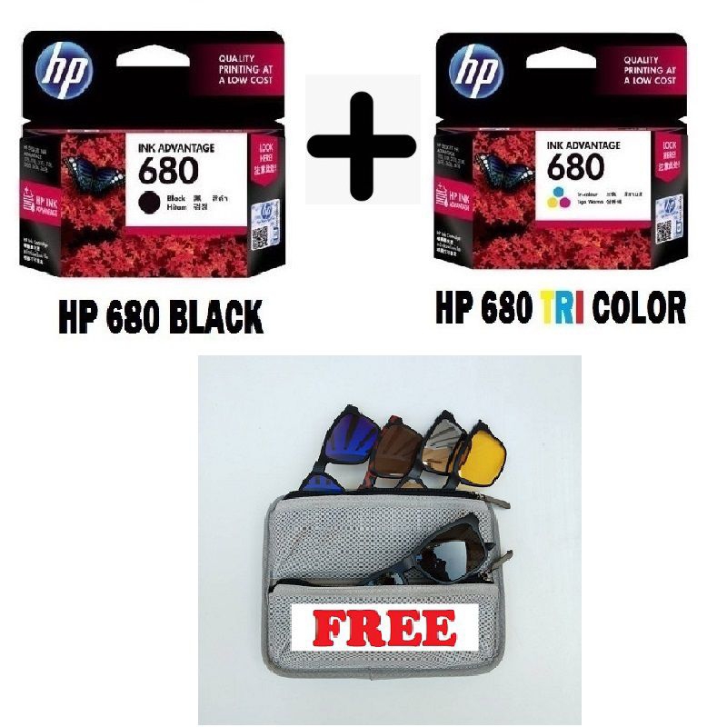 หมึกแท้ Hp680 แพ็คคู่ Black Tri Colorink Cartridges Witzchy Thaipick 0320