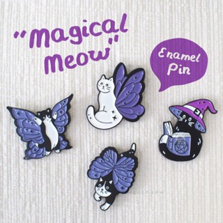 🦋พร้อมส่ง🦋 พินโลหะ enamel pin เข็มกลัดลายน้องแมวผีเสื้อราตรี