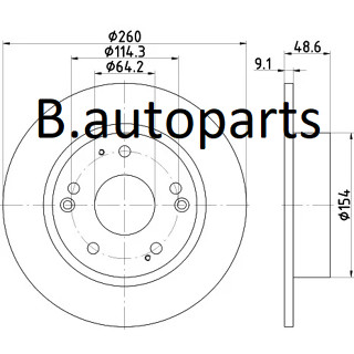 จานเบรคหลัง HONDA ACCORD Gen7 ปลาวาฬ CL CM CN 2.0 2.2 2.4 3.0 2003-2007 RUNSTOP /คู่