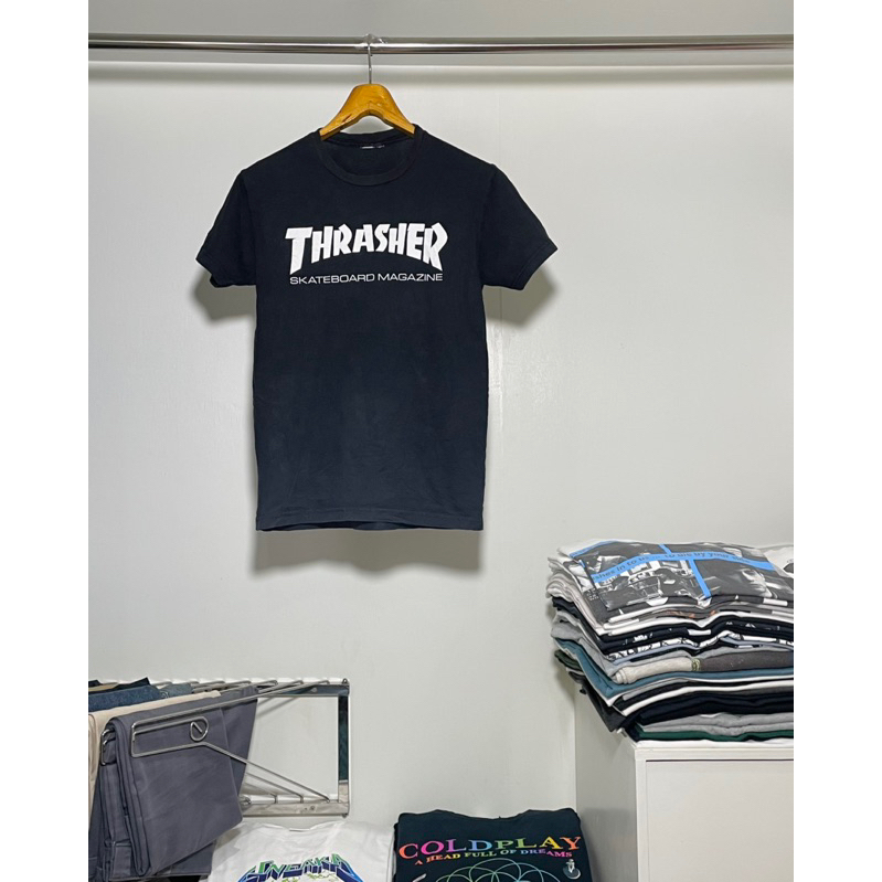 เสื้อยืดสเก็ตมือสอง THRASHER SKATEBOARD MAGAZINE Size S มือ2