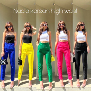 Nadia korean high-waist pant กางเกงขายาวเอวสูงรุ่นใหม่ ป้าย promthong