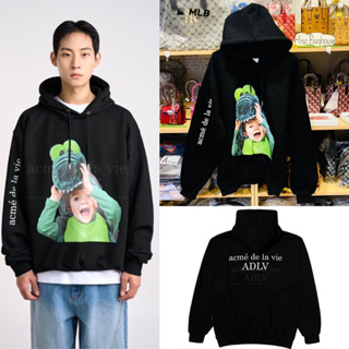 💗พร้อมส่ง เสื้อหนาวฮู๊ด ADLV BABY FACE CROCODILE DOLL HOODIE BLACK🦖