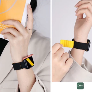 สาย smart watch 40/44/45/41/46/38มม สายนาฬิกา smart watch 11 10 9 8 ultra 7 6 5 4 3 นิ่ม เเบบเเม่เหล็ก a01 A-star