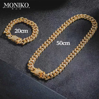 MONIKO สร้อยคอคิวบา สร้อยคอโซ่ทองคํา สไตล์ฮิปฮอป