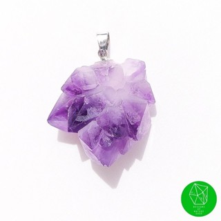 จี้ผลึกอเมทิ​สต์​ทรงพุ่มดอกไม้ธรรมชาติ Amethyste Flower