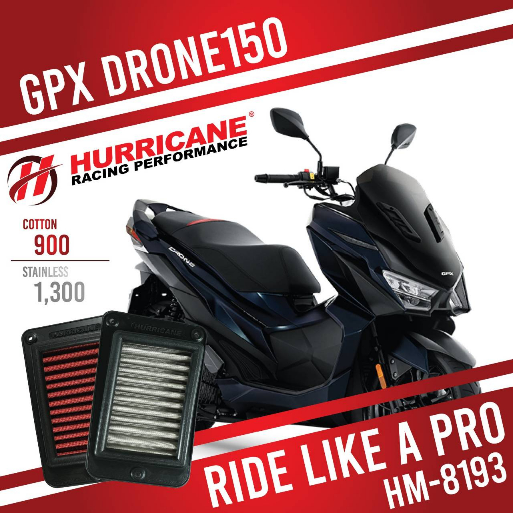 HM-8193  Air Filter GPX DRONE 150  กรองอากาศรถแต่ง Hurricane แท้ 100%