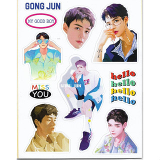 Gong JUN กงจวิ้น 2 แผ่น สติกเกอร์ดารา ศิลปิน ดาราจีน สติกเกอร์ โน๊ตบุ๊ค หนังสือ สมุด ของสะสม สติกเกอร์ไดคัท