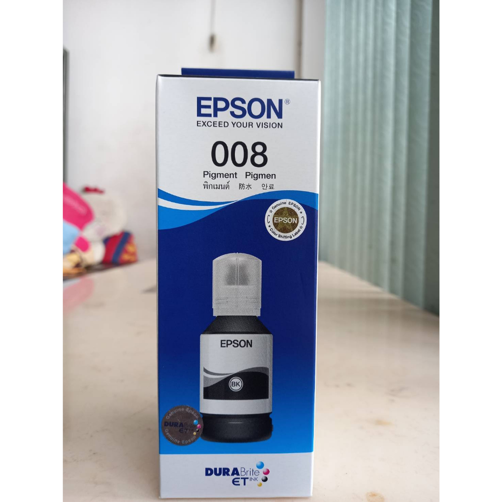 EPSON  T06G100  008 BLACK สีดำ PIGMENT,INK BOTTLE  127ML/L15150/L15160, INK BOTTLE  แท้ศูนย์รองรับกา