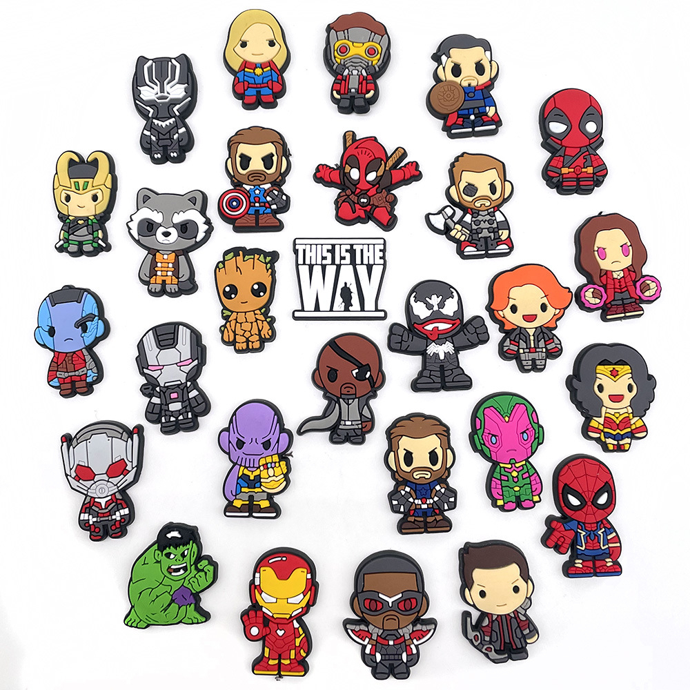 🚀พร้อมส่งจากไทย🇹🇭 ตัวติดรองเท้า Crocs Jibbitz set ลาย Marvel Avengers จิ๊บบิท ติด รองเท้า crocs