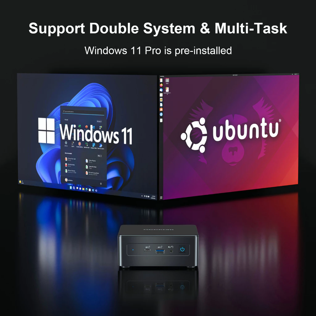Geekom คอมพิวเตอร์เกมมิ่ง ขนาดเล็ก IT8SE พร้อม i3-8109U (สูงสุด 3.6 GHz) 8GB Dual DDR4 256G SSD Windows 11 Pro รองรับ 4K UHD Dual WiFi BT thumbnail 6