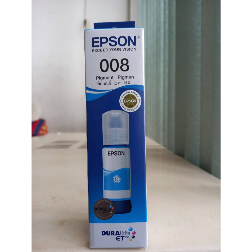 EPSON  T06G200  008 CYAN PIGMENT, 70ML/L15150/L15160, INK BOTTLEหมึกแท้กันน้ำ 100% A4 ใช้พิมพ์งานได้