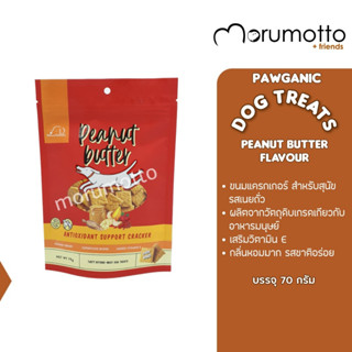 PAWGANIC DOGTREATS ขนมแครกเกอร์ สำหรับสุนัข รสเนยถั่ว - Peanut Butter (70g)