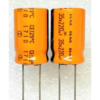 Elna 220uf 35v 125°C capacitor ตัวเก็บประจุ คาปาซิเตอร์