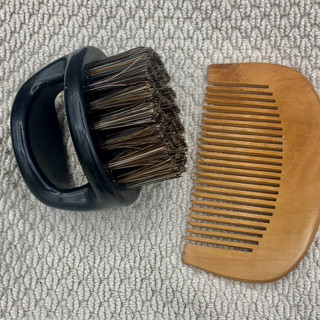 Beard Comb and Beard Brush Set